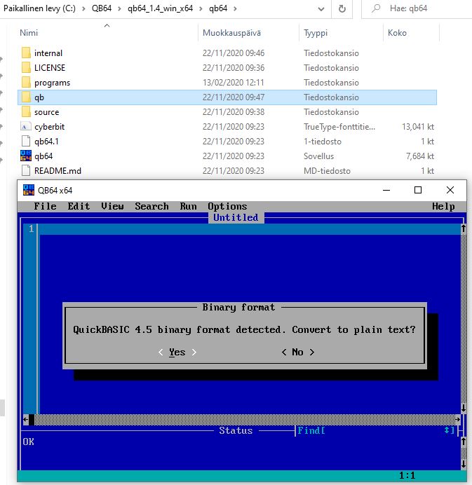 bas code in 45 binary format